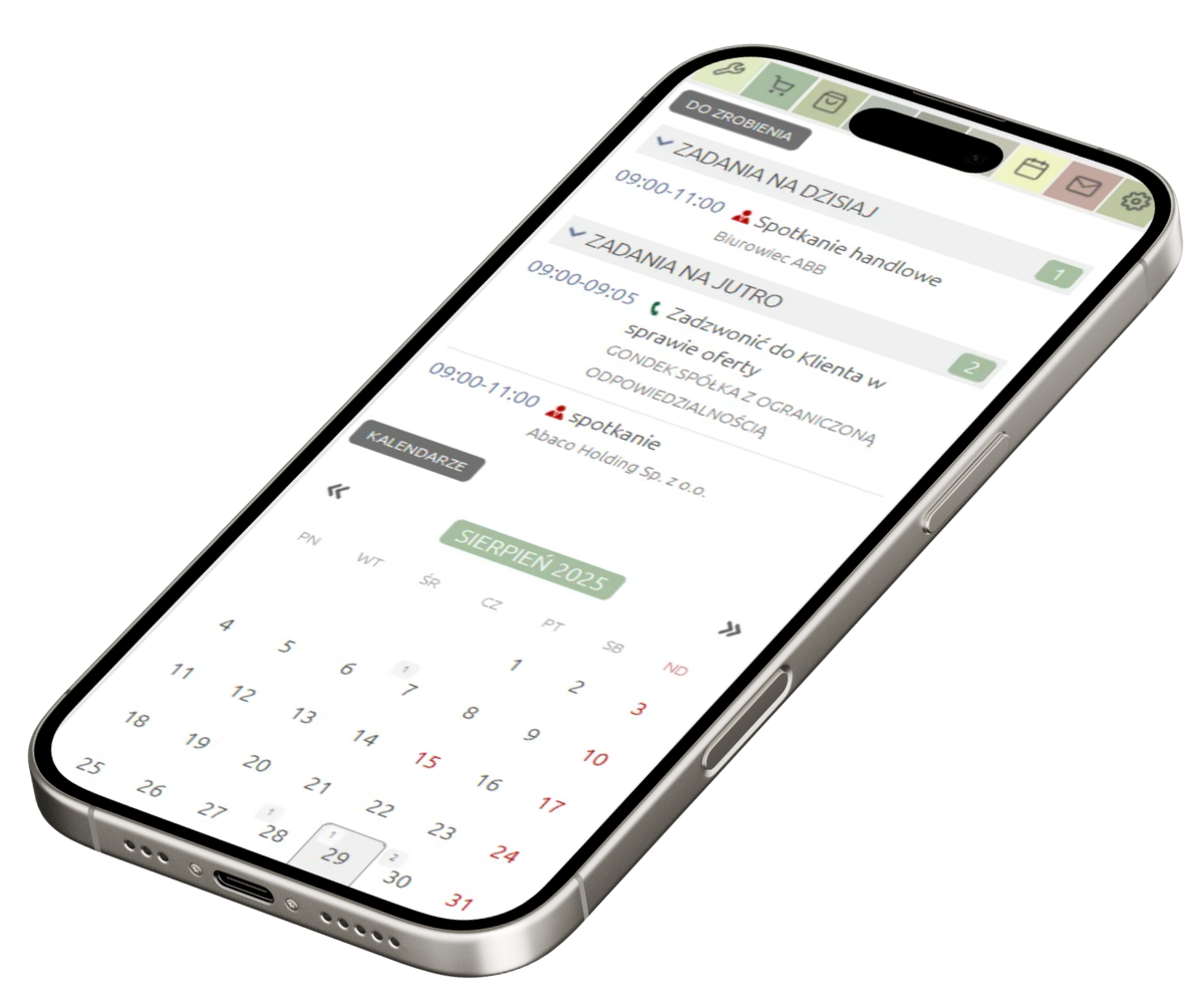 Kalendarze CRM w smartfonie
